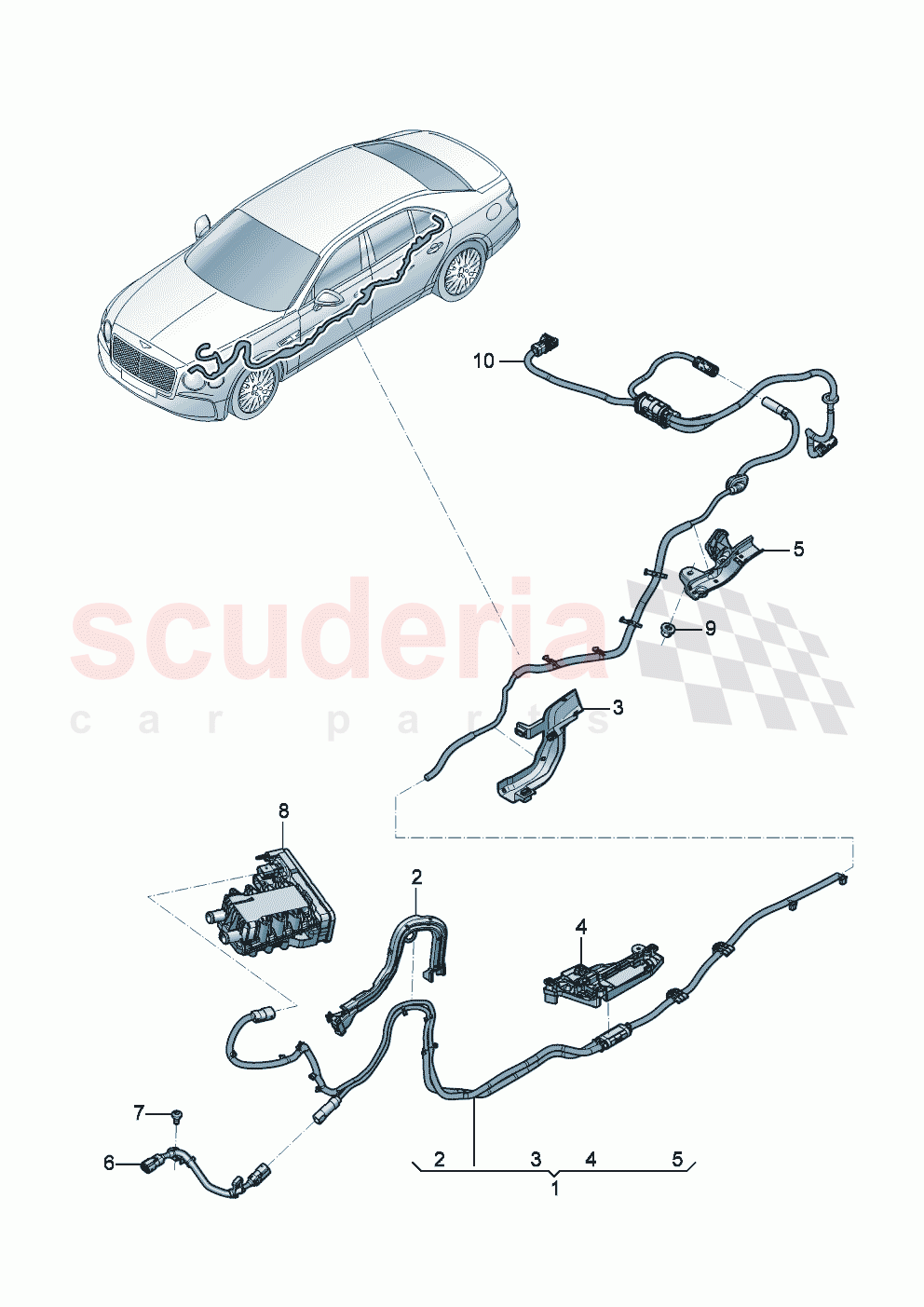 High-voltage cable for high- voltage heating (PTC) of Bentley Bentley New Flying Spur (2025-2026)