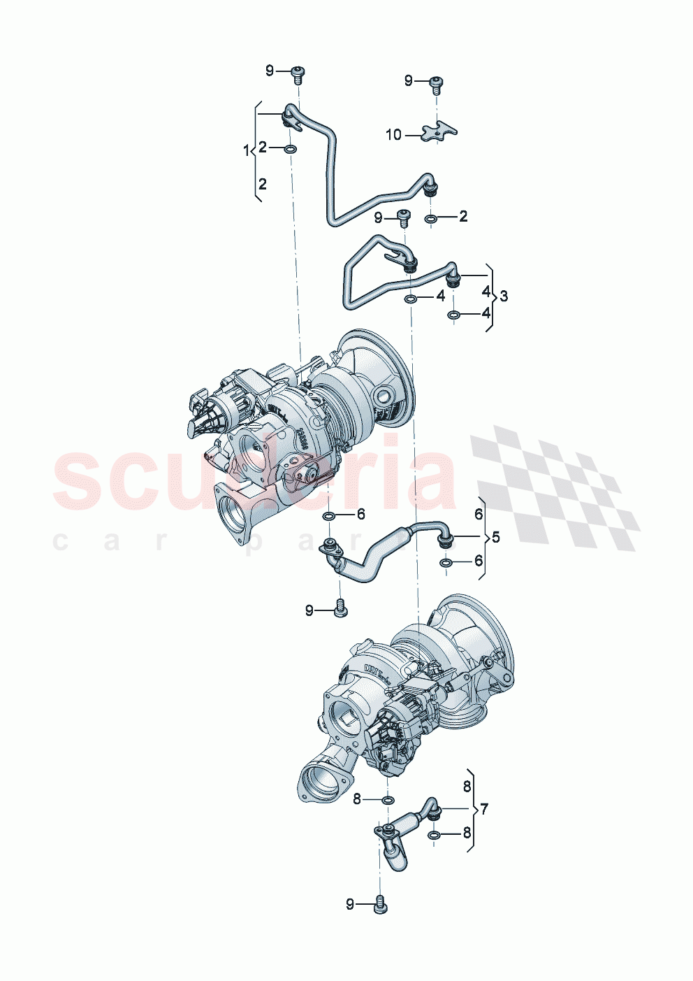 Coolant cooling system for turbocharger of Bentley Bentley New Flying Spur (2025-2026)