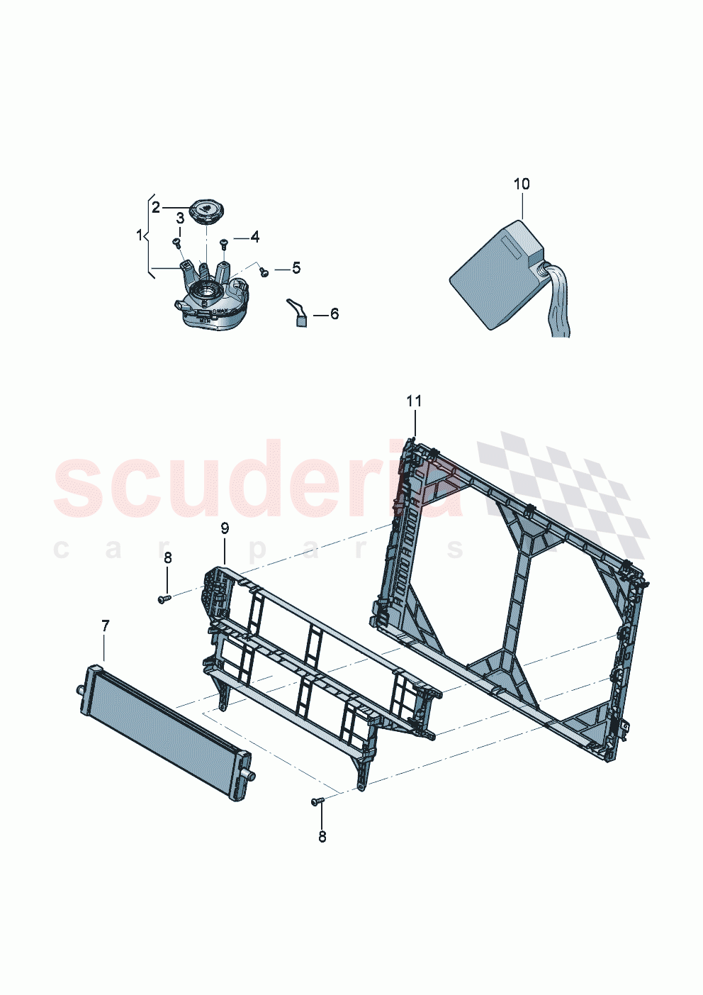 Additional cooler for coolant reservoir with attachment parts of Bentley Bentley New Flying Spur (2025-2026)