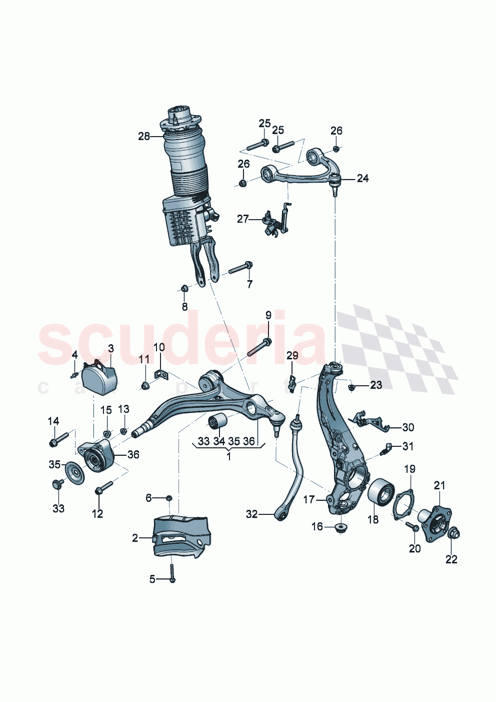Wishbone Wheel bearing housing of Bentley Bentley New Flying Spur (2025-2026)