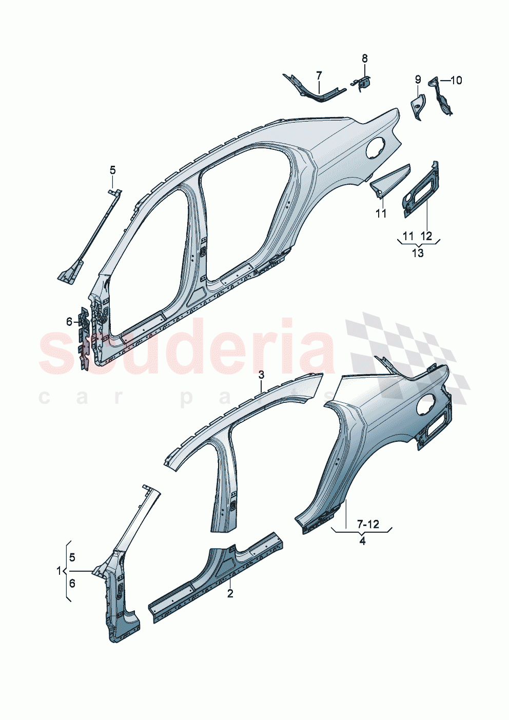 Side panel frame of Bentley Bentley New Flying Spur (2025-2026)