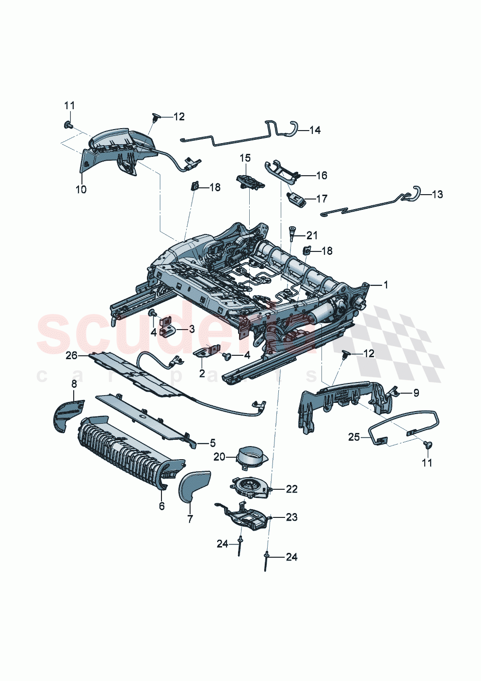 Seat frame (electrically adjustable) of Bentley Bentley New Flying Spur (2025-2026)