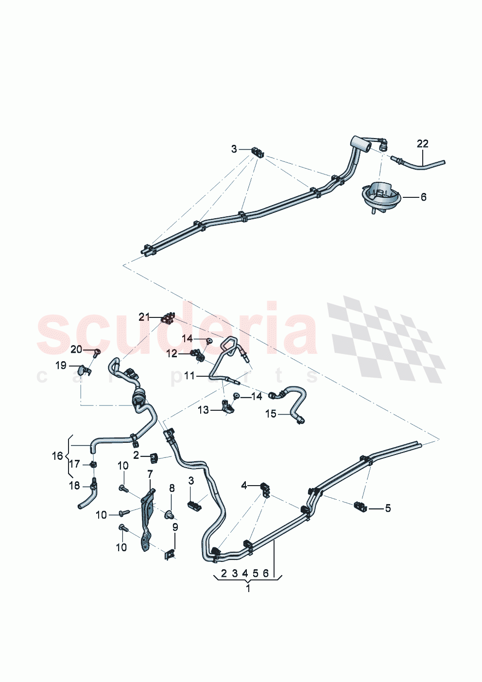 1 set of fuel pipes with breather tube Fuel supply line Breather line of Bentley Bentley New Flying Spur (2025-2026)