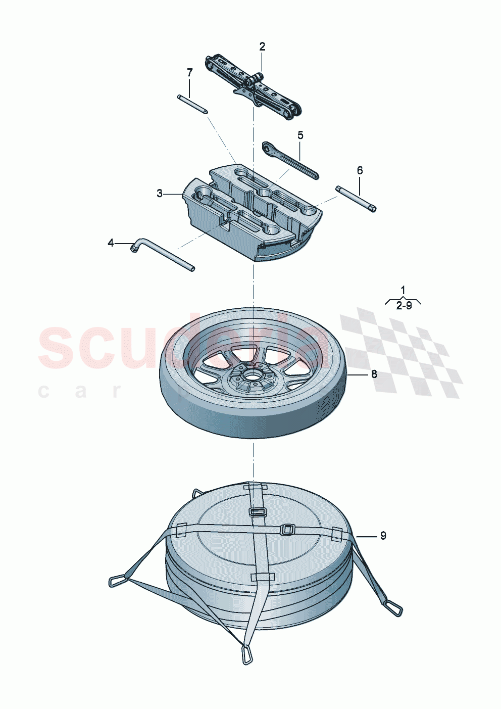 Vehicle tools Temporary spare wheel set of Bentley Bentley New Flying Spur (2025-2026)