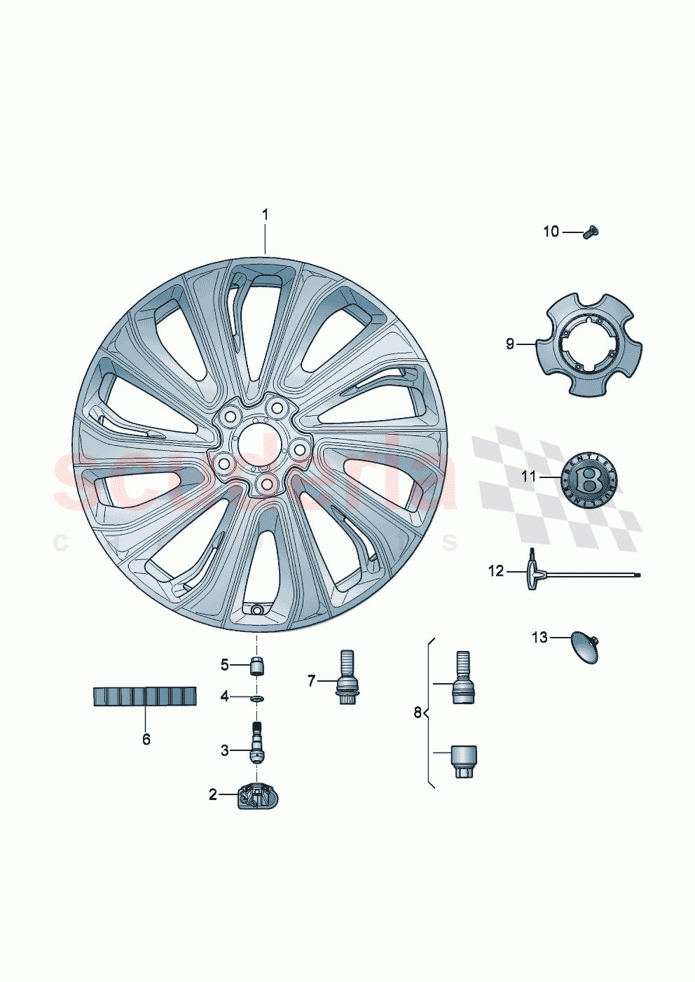Aluminium rim Hub cap Mulliner Styling Specification of Bentley Bentley New Flying Spur (2025-2026)