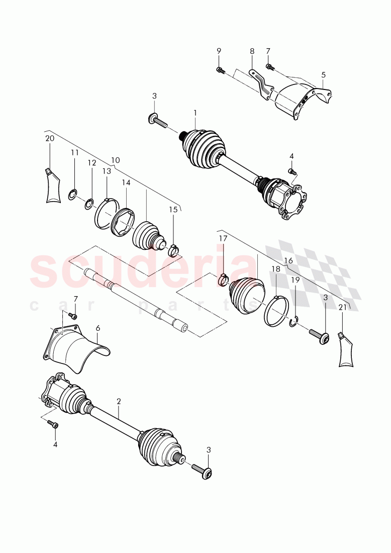 drive shaft, for automatic transmission, F 3W-F-044 096>>, F ZA-F-044 096>> of Bentley Bentley Continental GT (2011-2018)