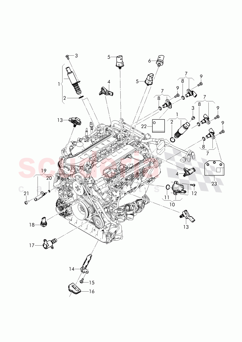 Switches And Senders On Engine parts for Bentley Bentayga (2015+)  