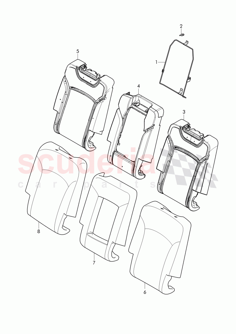 trim panel for backrest, (2nd seat row), D - MJ 2018>> of Bentley Bentley Bentayga (2015-2020)