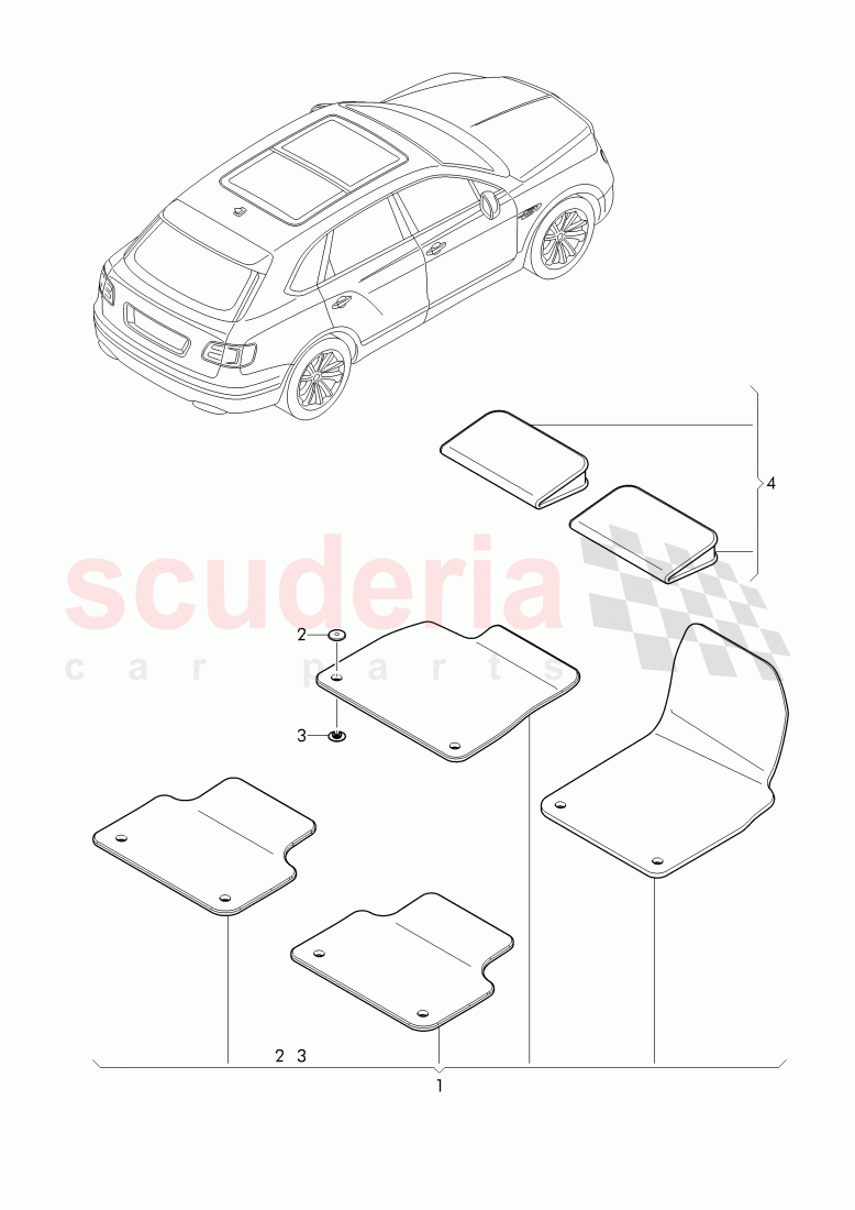 floor mat, foot support of Bentley Bentley Bentayga (2015-2020)