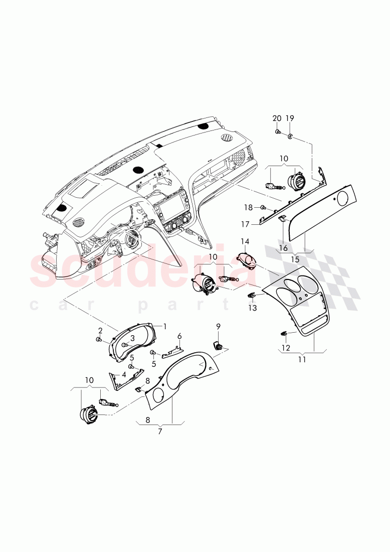 cover and trim, for dashboard of Bentley Bentley Bentayga (2015-2020)