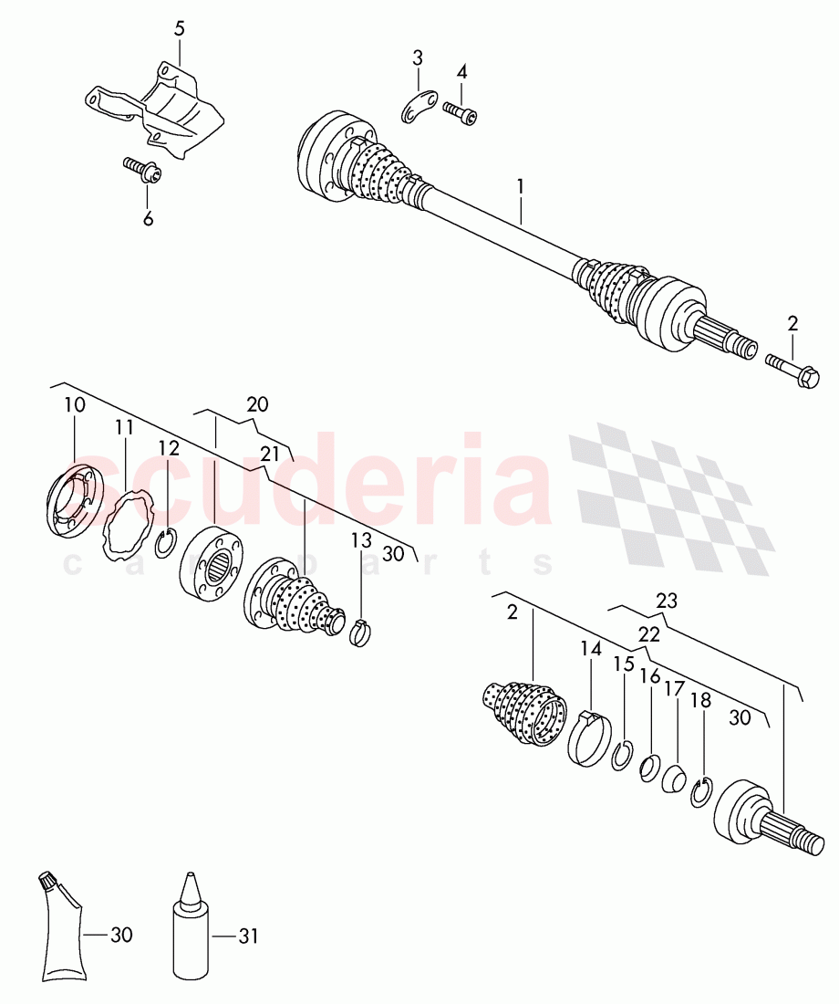 drive shaft, F >> 3W-5-035 019 of Bentley Bentley Continental GT (2003-2010)