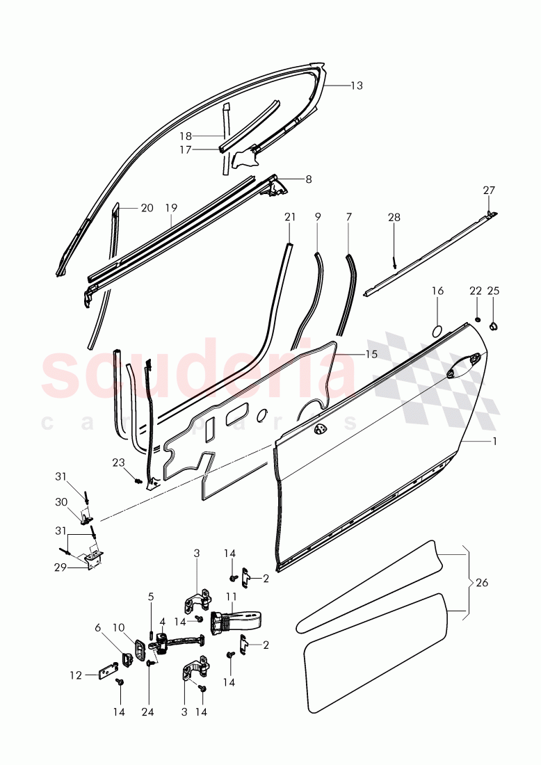 Bentley Continental Gt 2011 2018 Doors Window Slot Seal Door Seal Parts Scuderia Car Parts