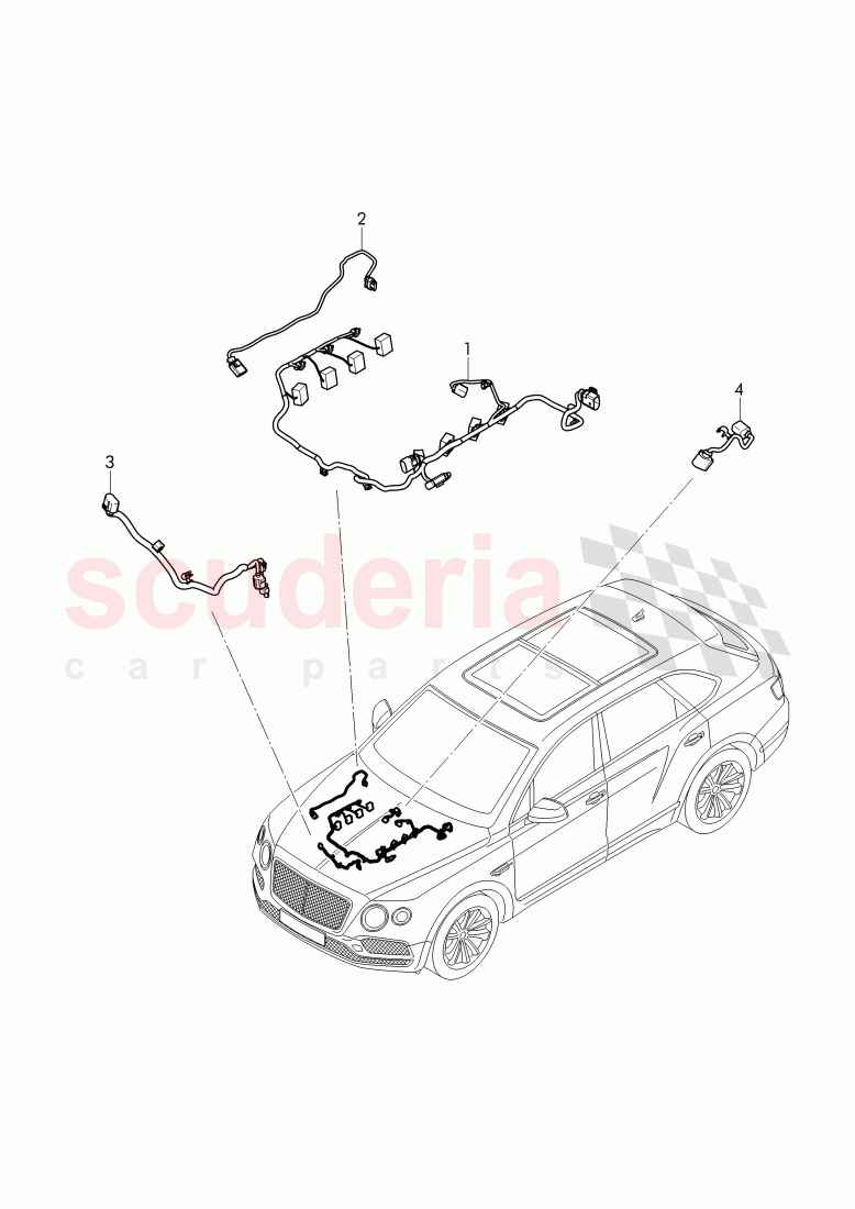 Additional Wiring Harnesses, D - MJ 2018>> of Bentley Bentley Bentayga (2015-2020)