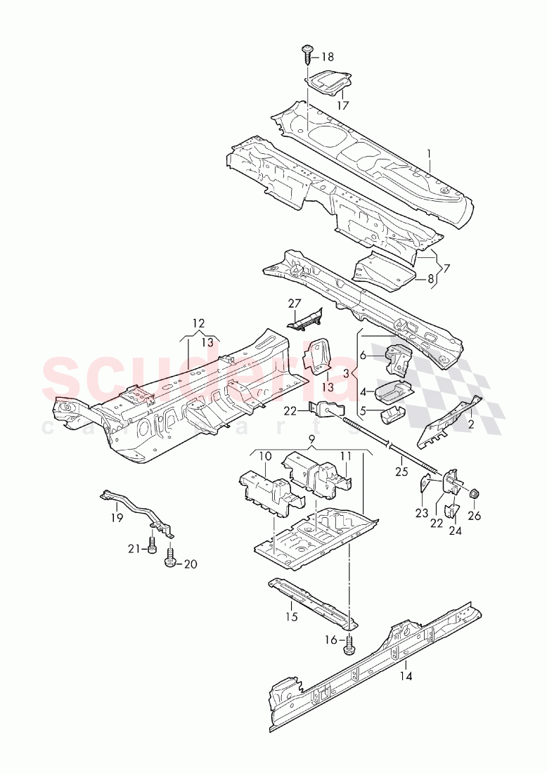 floor assembly of Bentley Bentley Bentayga (2015-2020)