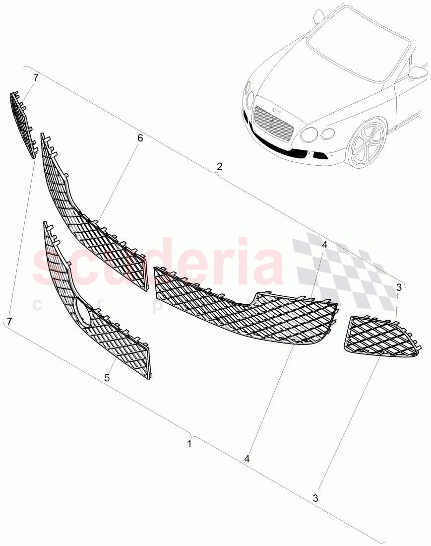 Original Accessories, 1 Satz Air Vents, D >> - MJ 2015 of Bentley Bentley Continental GTC (2011+)