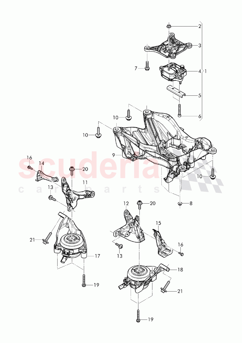 Gearbox mounting, for 8-speed automatic gearbox of Bentley Bentley Bentayga (2015-2020)