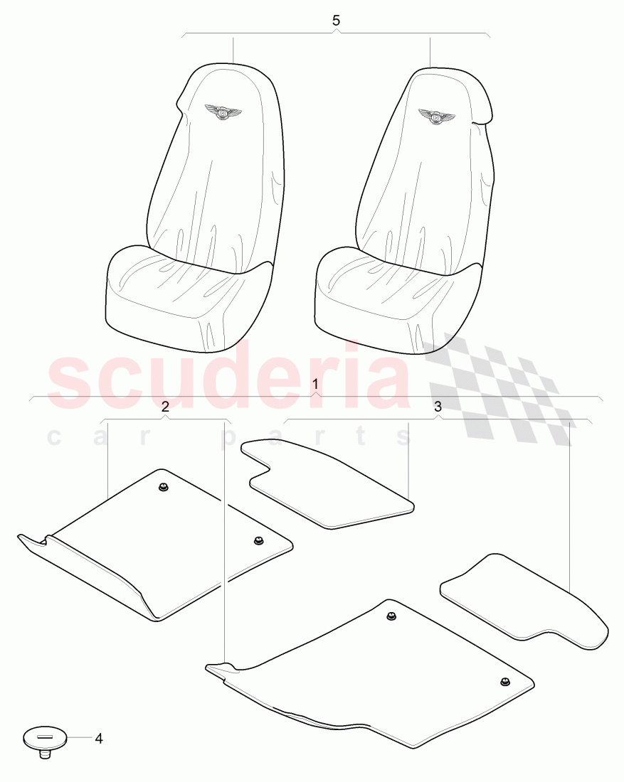 Original Accessories, floor covering of Bentley Bentley Continental GT (2003-2010)