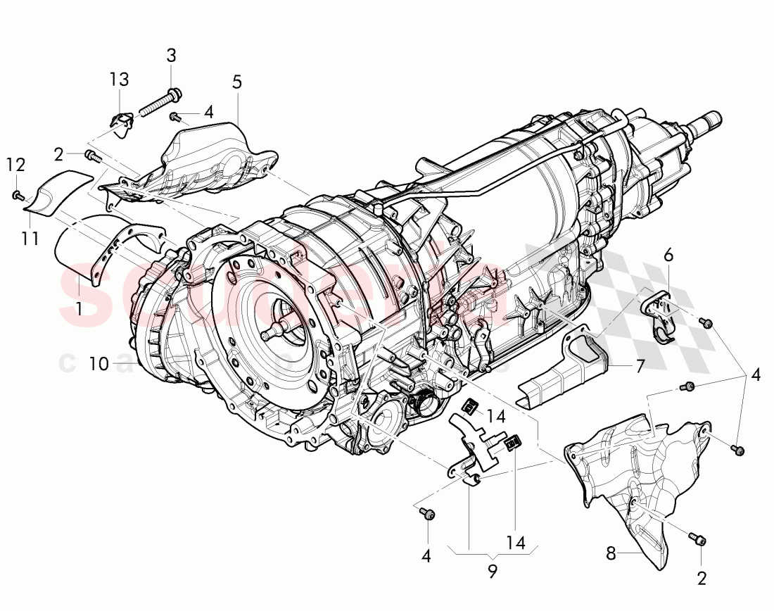 heatshield, fasteners, for 8-speed automatic gearbox of Bentley Bentley Continental Flying Spur (2013+)
