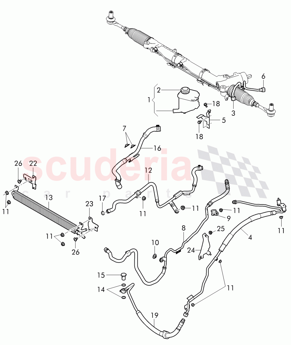 power steering, Reservoir, Pipes, Hoses, D - MJ 2015>> of Bentley Bentley Continental GT (2011-2018)