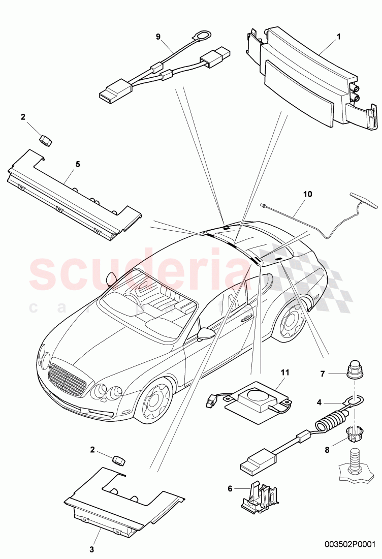 Aerial module, Infotainment system, D >> - MJ 2011 of Bentley Bentley Continental Supersports (2009-2011)