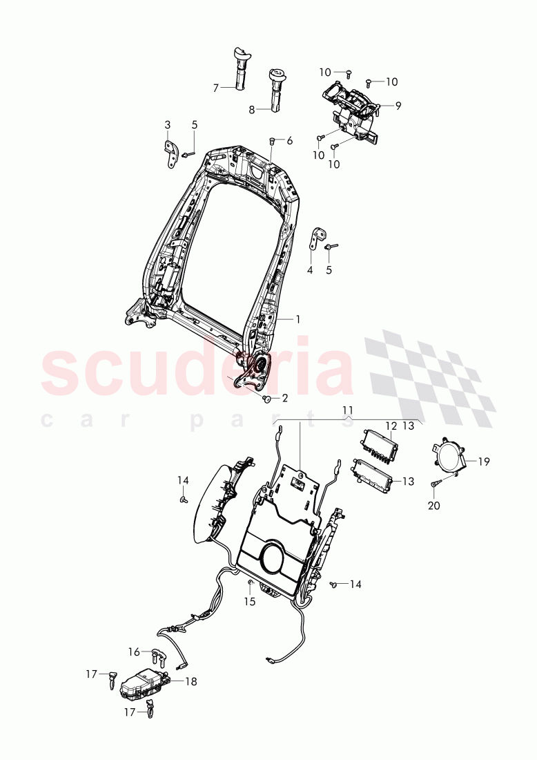 frame - backrest of Bentley Bentley Bentayga (2015-2020)
