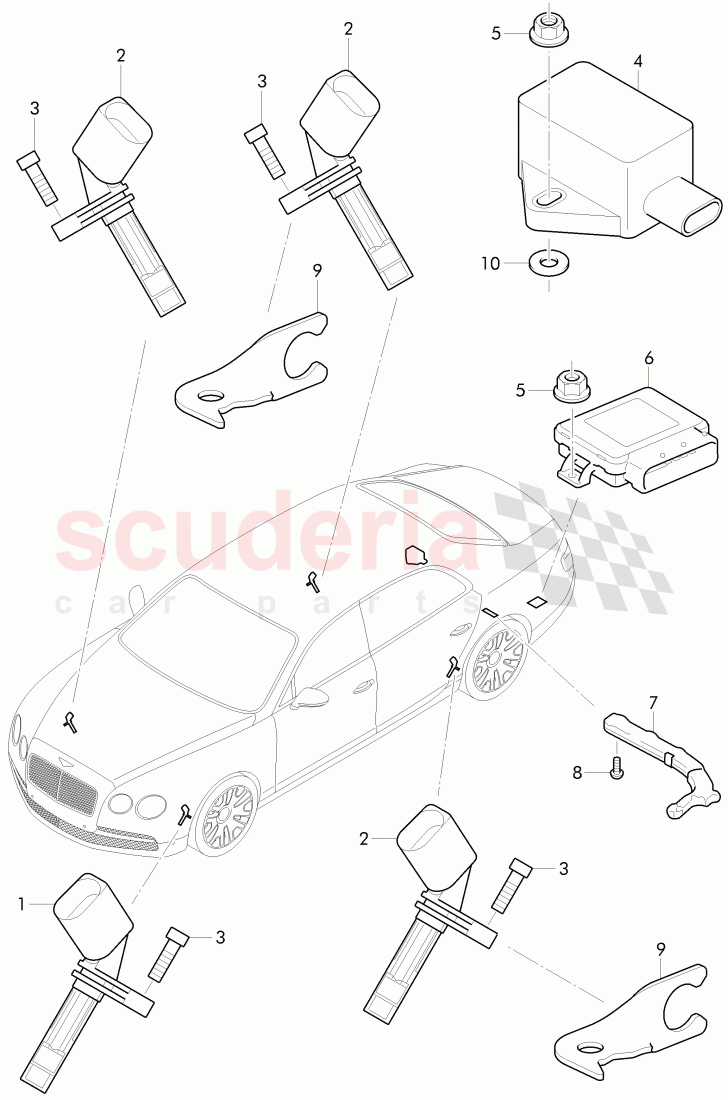 speed sensor with securing parts of Bentley Bentley Continental Flying Spur (2013+)
