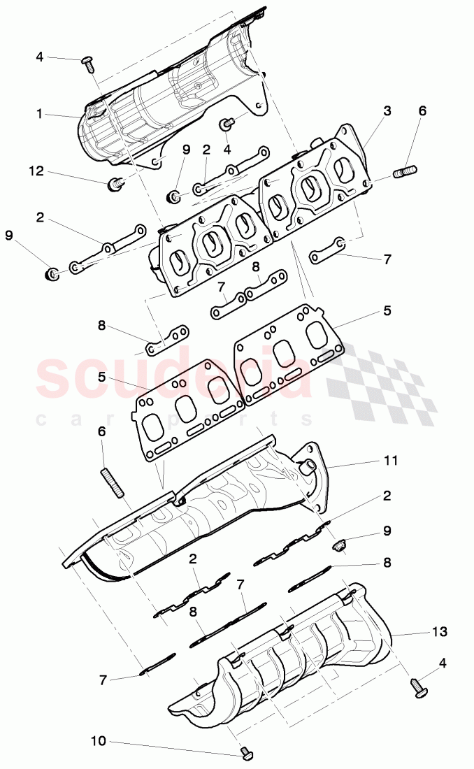 exhaust manifold, heatshield of Bentley Bentley Continental Supersports (2009-2011)