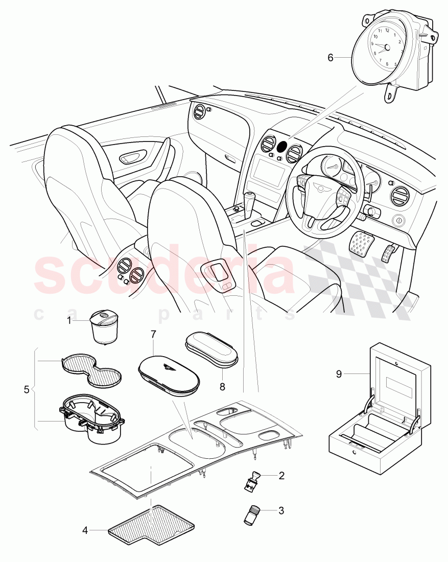 Original Accessories, Interior equipment, bracket of Bentley Bentley Continental GTC (2011+)