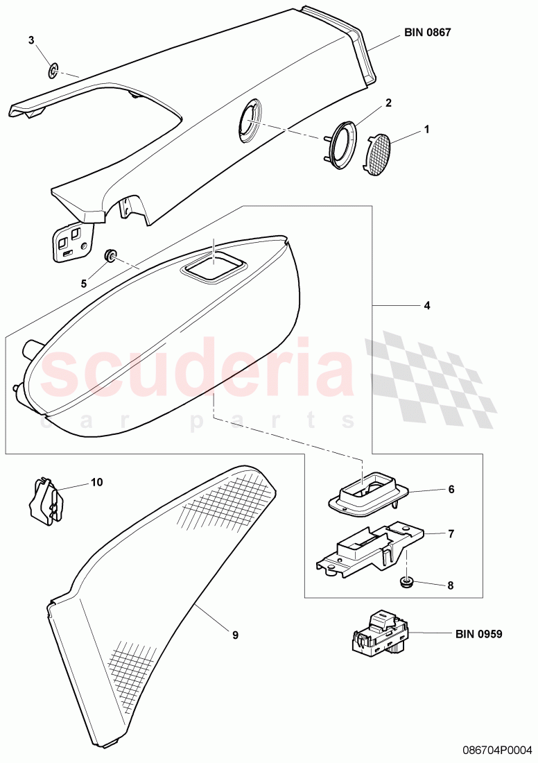armrest for door trim panel of Bentley Bentley Continental Supersports (2009-2011)