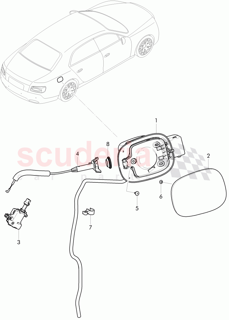 fuel filler door of Bentley Bentley Continental Flying Spur (2013+)