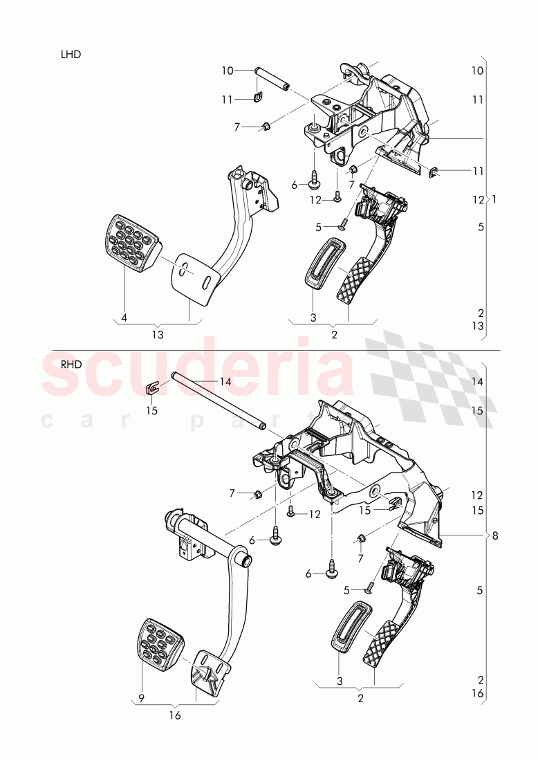 Brake and accel. mechanism of Bentley Bentley Bentayga (2015-2020)