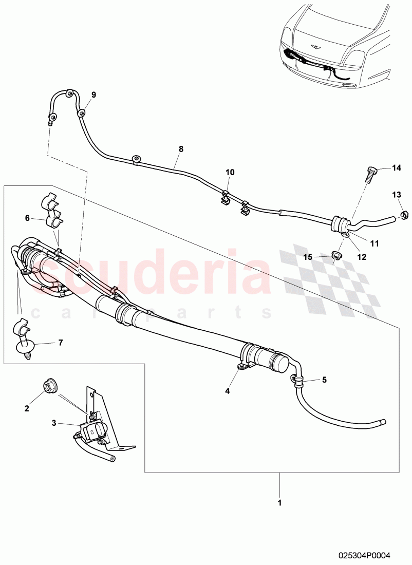 vacuum system, Exhaust muffler with exhaust flap, F 3W-8-053 598>>, F ZA-A-062 464>> of Bentley Bentley Continental Flying Spur (2006-2012)