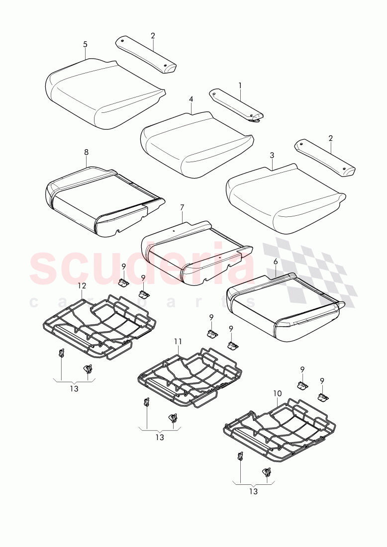 seat padding with cover, (2nd seat row), D - MJ 2018>> of Bentley Bentley Bentayga (2015-2020)