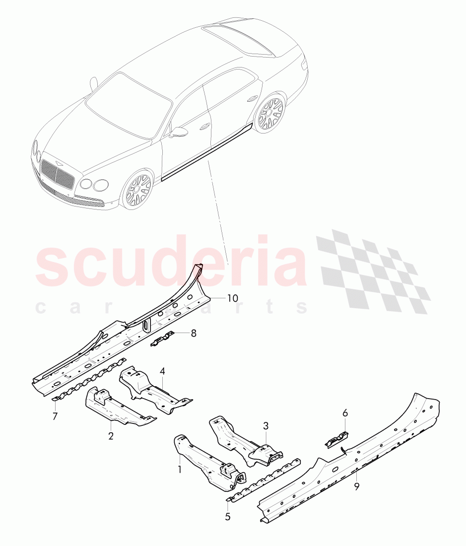retaining plate for seat, attachment of Bentley Bentley Continental Flying Spur (2013+)