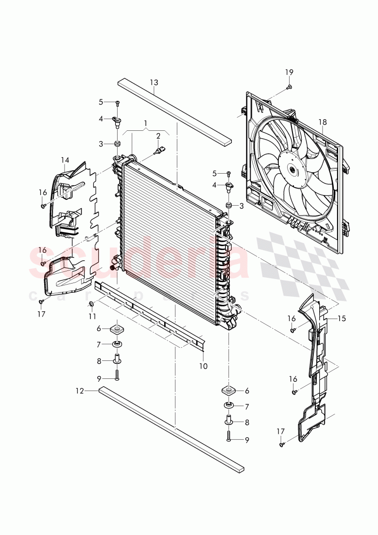 Coolant radiator, air duct, D - MJ 2017>> of Bentley Bentley Mulsanne (2010+)