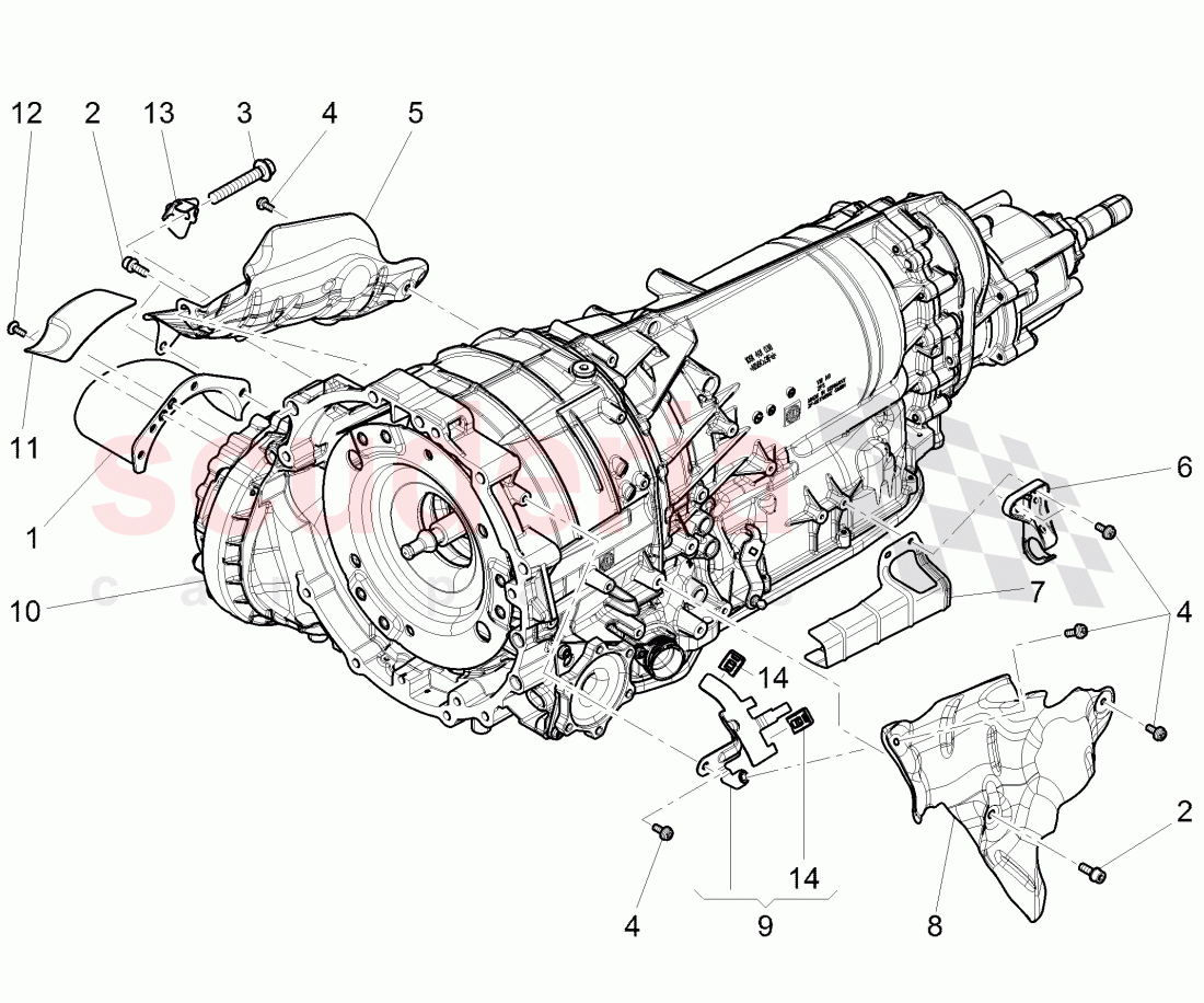 heatshield, fasteners, for 8-speed automatic gearbox of Bentley Bentley Continental GTC (2011+)