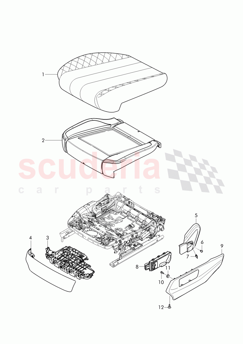 seat padding with cover of Bentley Bentley Bentayga (2015-2020)