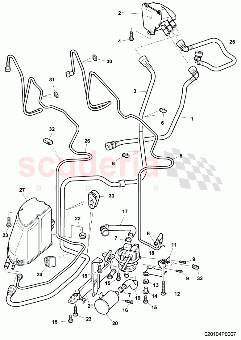 Carbon Canister and LDP, vent tube, leak detection pump, additional reservoir, F >> 3W-A-063 621, F >> ZA-A-063 621 of Bentley Bentley Continental Supersports (2009-2011)