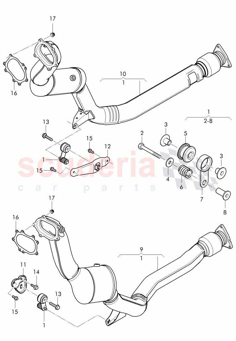 exhaust pipe with catalyst of Bentley Bentley Continental Flying Spur (2013+)