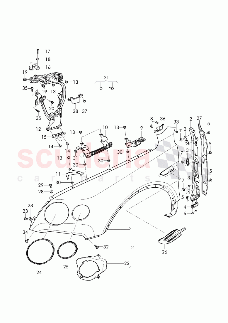 Bentley Bentayga (2015+) fender parts Scuderia Car Parts