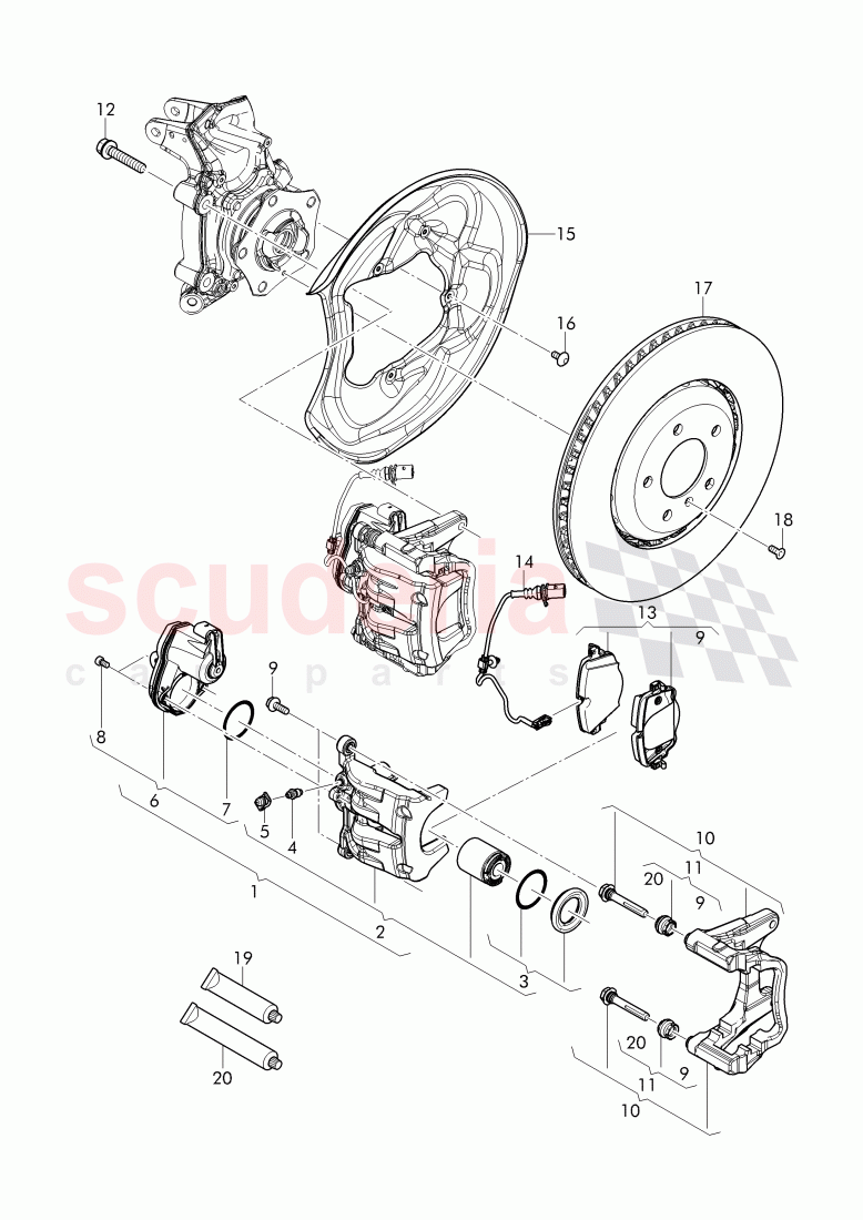 disc brake, brake disc (ventilated), splash shield for brake disc of Bentley Bentley Bentayga (2015-2020)