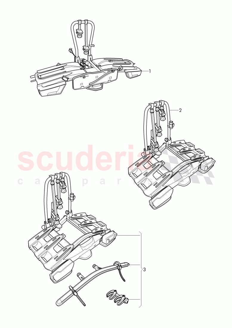 Original Accessories, bike carrier for tow hitch (ball head) of Bentley Bentley Bentayga (2015-2020)
