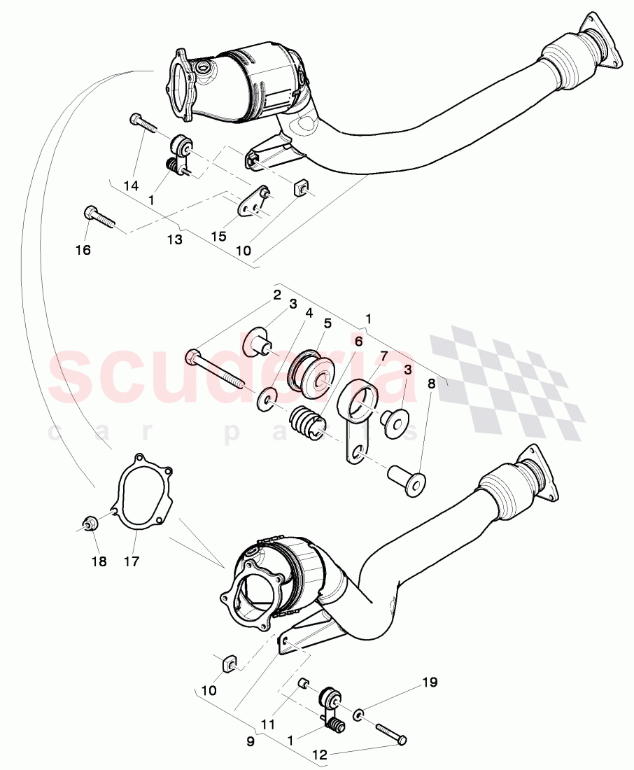 exhaust pipe with catalyst of Bentley Bentley Continental GT (2011-2018)