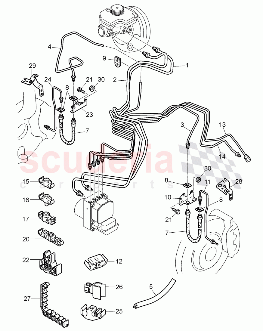 brake line, D - 15.10.2007>> - 21.07.2008 of Bentley Bentley Continental Flying Spur (2006-2012)