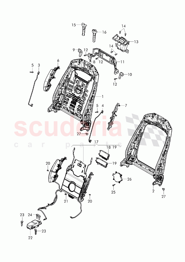 frame - backrest of Bentley Bentley Bentayga (2015-2020)