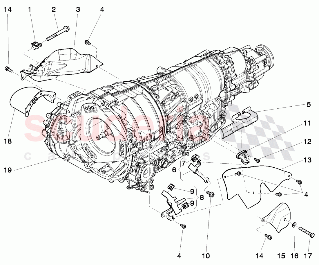 heatshield, fasteners, for 6 speed automatic transm. of Bentley Bentley Continental GT (2011-2018)