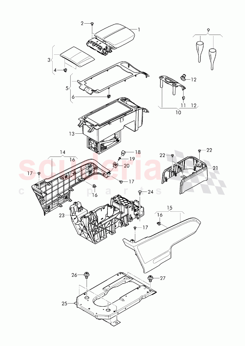 center console, Bottle cooler of Bentley Bentley Bentayga (2015-2020)