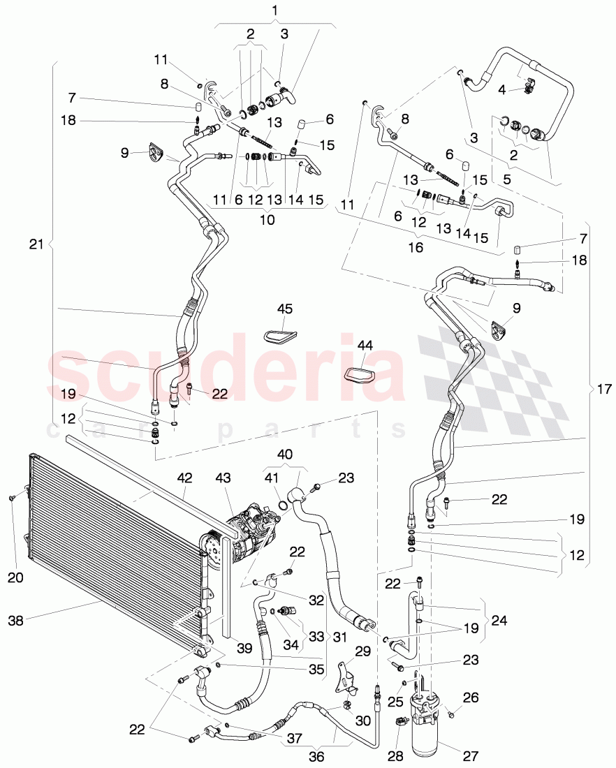 air condtioner condenser, refrigerant circuit, Engine bay, D >> - MJ 2014 of Bentley Bentley Continental GTC (2011+)