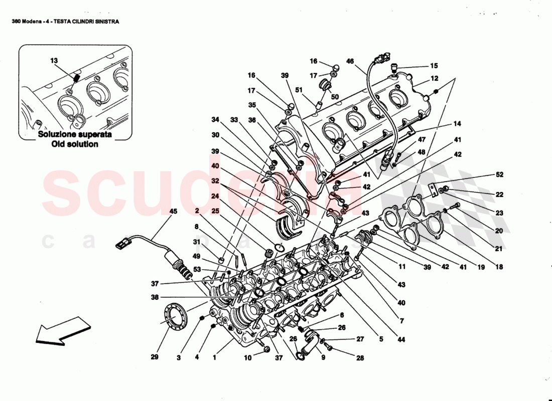 L.H. CYLINDER HEAD parts for Ferrari 360 Modena
