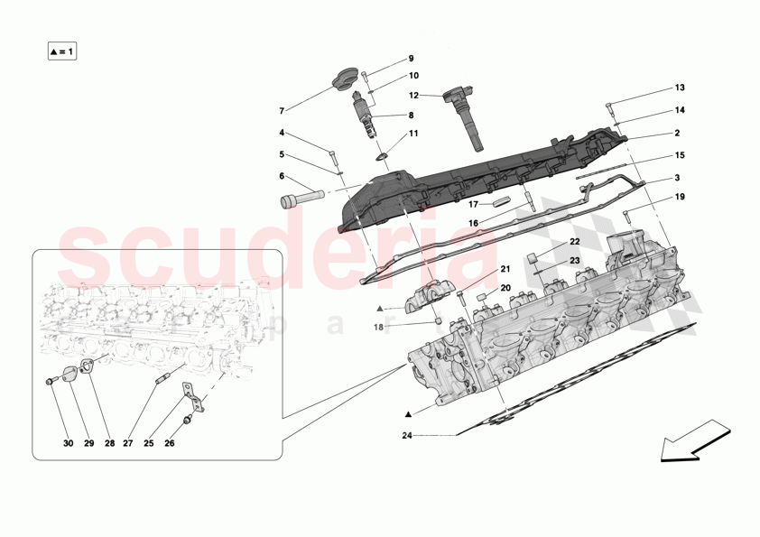 CYLINDER HEADS - RH HEAD of Ferrari Ferrari 12Cilindri Spider
